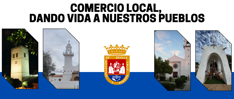 Comercio local, dando vida a nuestros pueblos. LONA 3 X1 