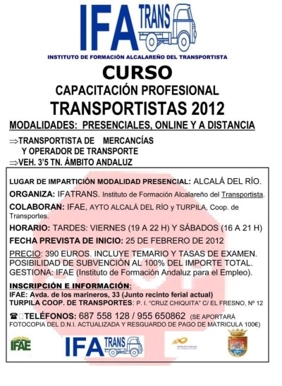 Curso Transportista ALCALA DEL RIO
