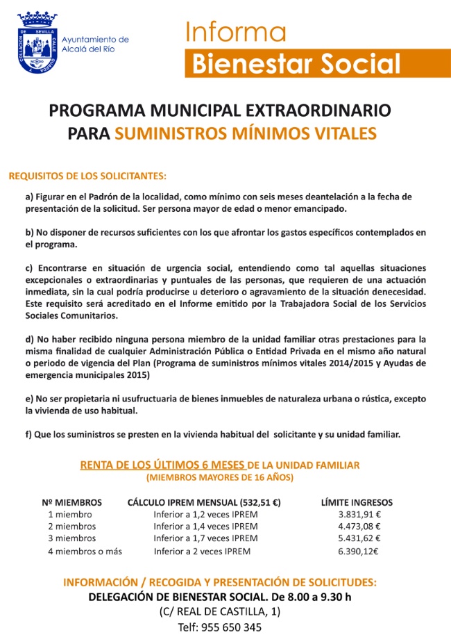 Cartel Suministros Básicos