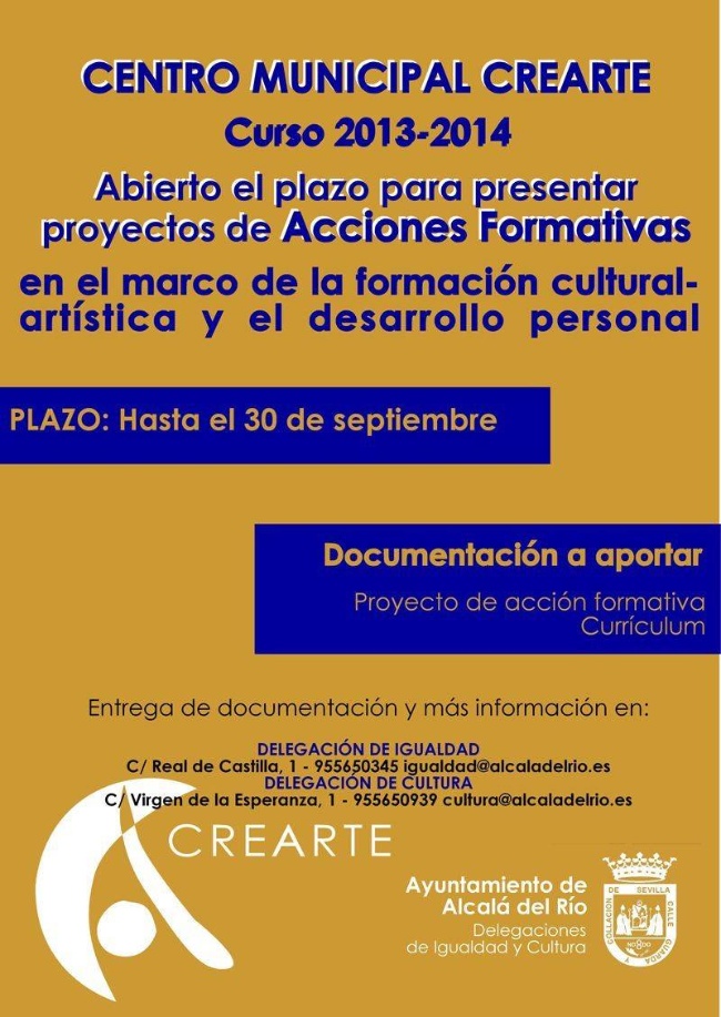 cartel acciones formativas crearte 13-14