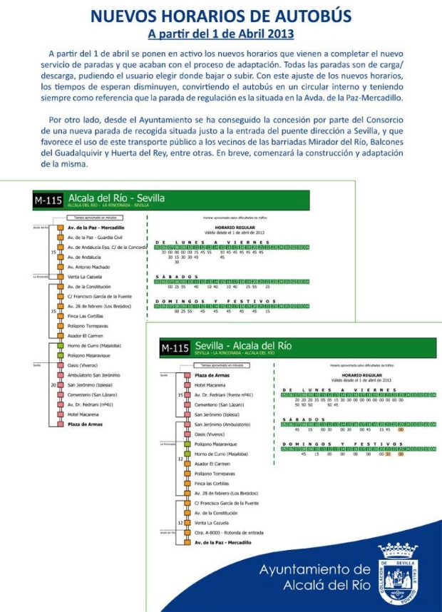 Nuevos horarios de autobus