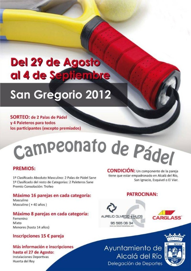 Cartel Campeontao de padel san gregorio