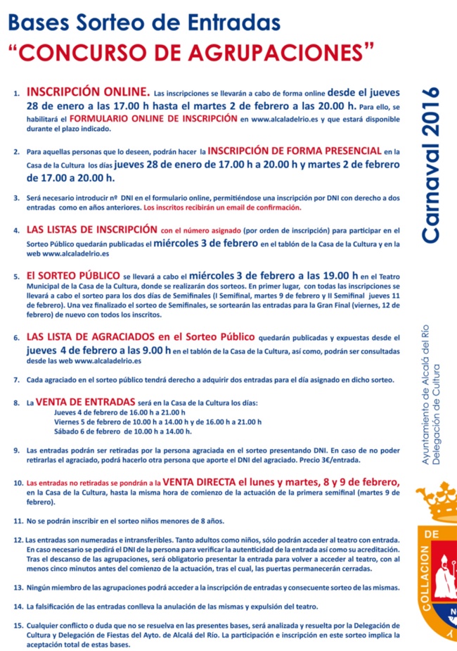 BASES CONCURSO ALCALÁ DEL RÍO 2016