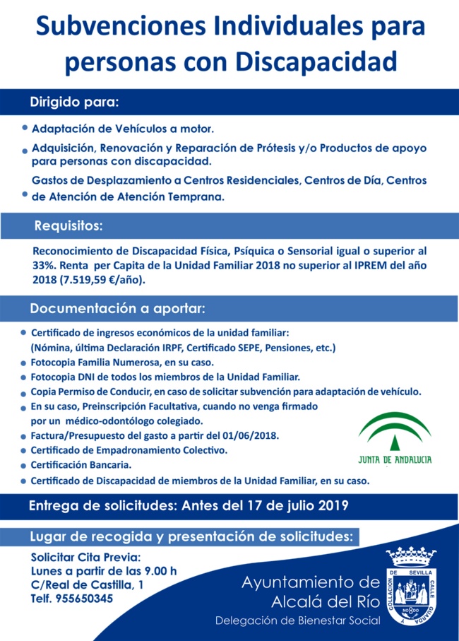 1º Subvención Discapacidad 2019