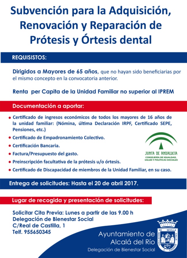 Subvención Prótesis 2017