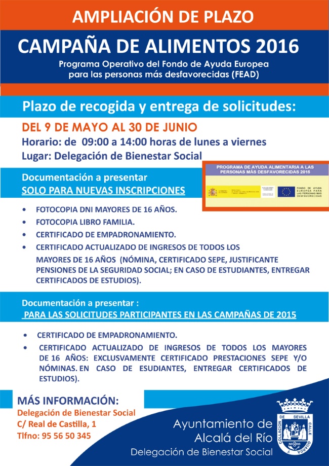 Ampliación Campaña de Alimentos FEAD 2016
