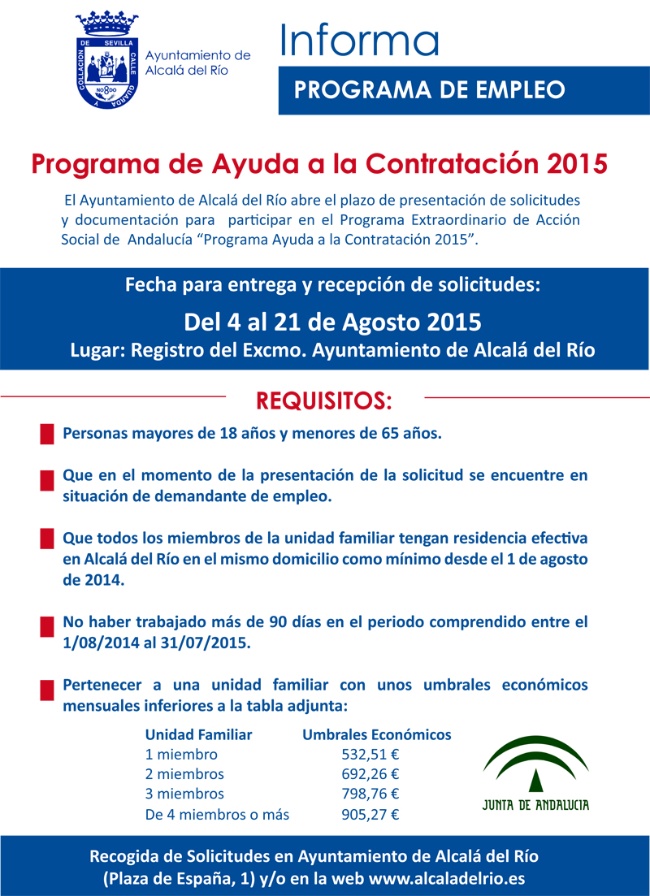 PROGRAMA AYUDA A LA CONTRATACIÓN 2015