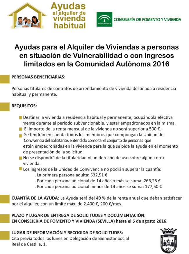 Cartel Ayudas Alquiler Viviendas