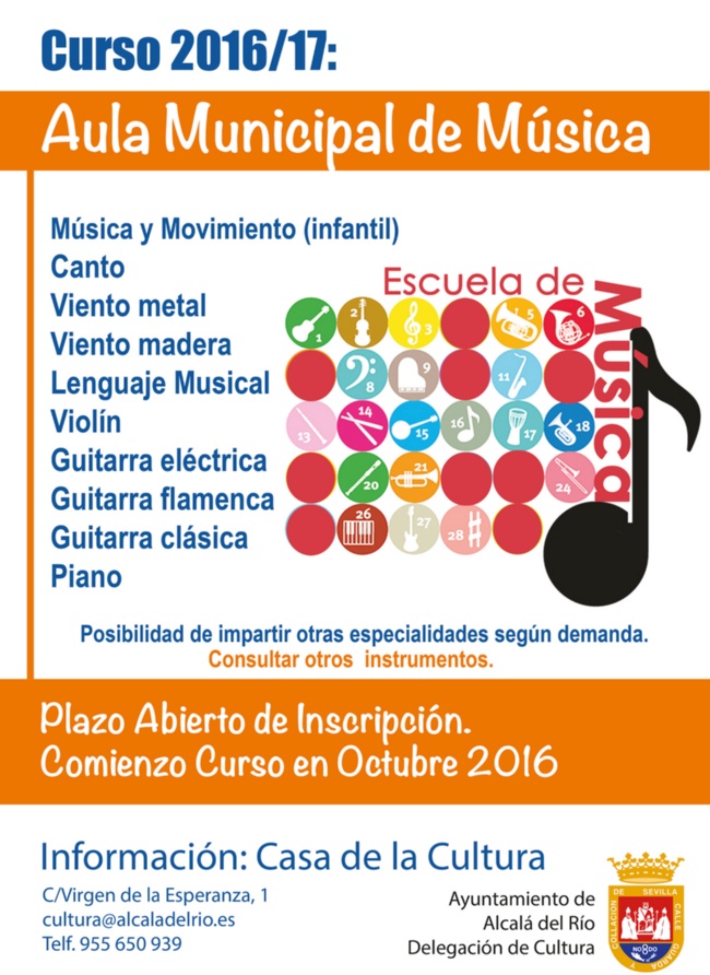 cartel aula municipal de musica