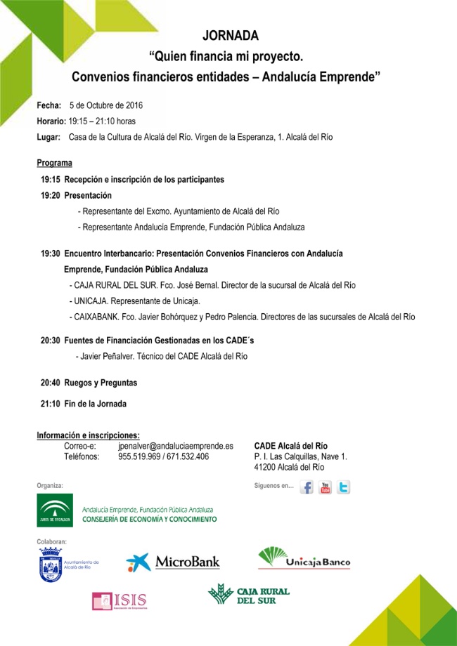 Cartel JORNADA FINANCIACION (CONVENIOS FINANCIEROS)